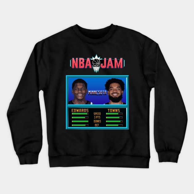 NBA JAM - Minnesota season 23-24 Crewneck Sweatshirt by Buff Geeks Art
